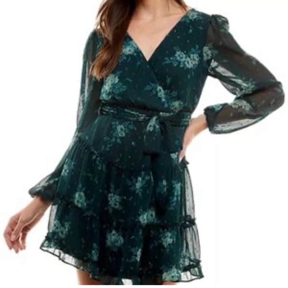 City Studio Women's Floral Long Sleeve Dress Size S